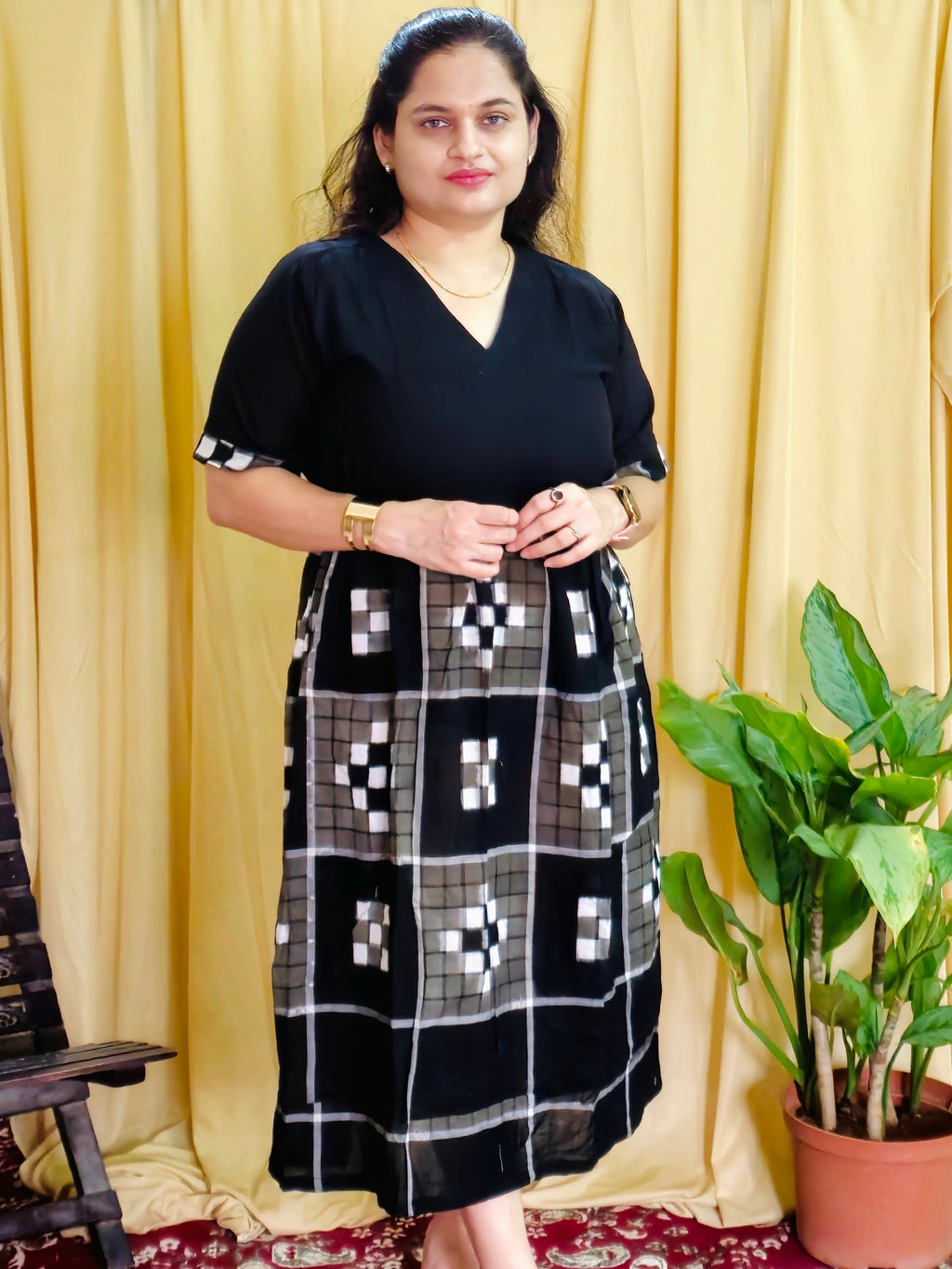 "Mayookha" Black, grey Sambalpuri Handloom Dress