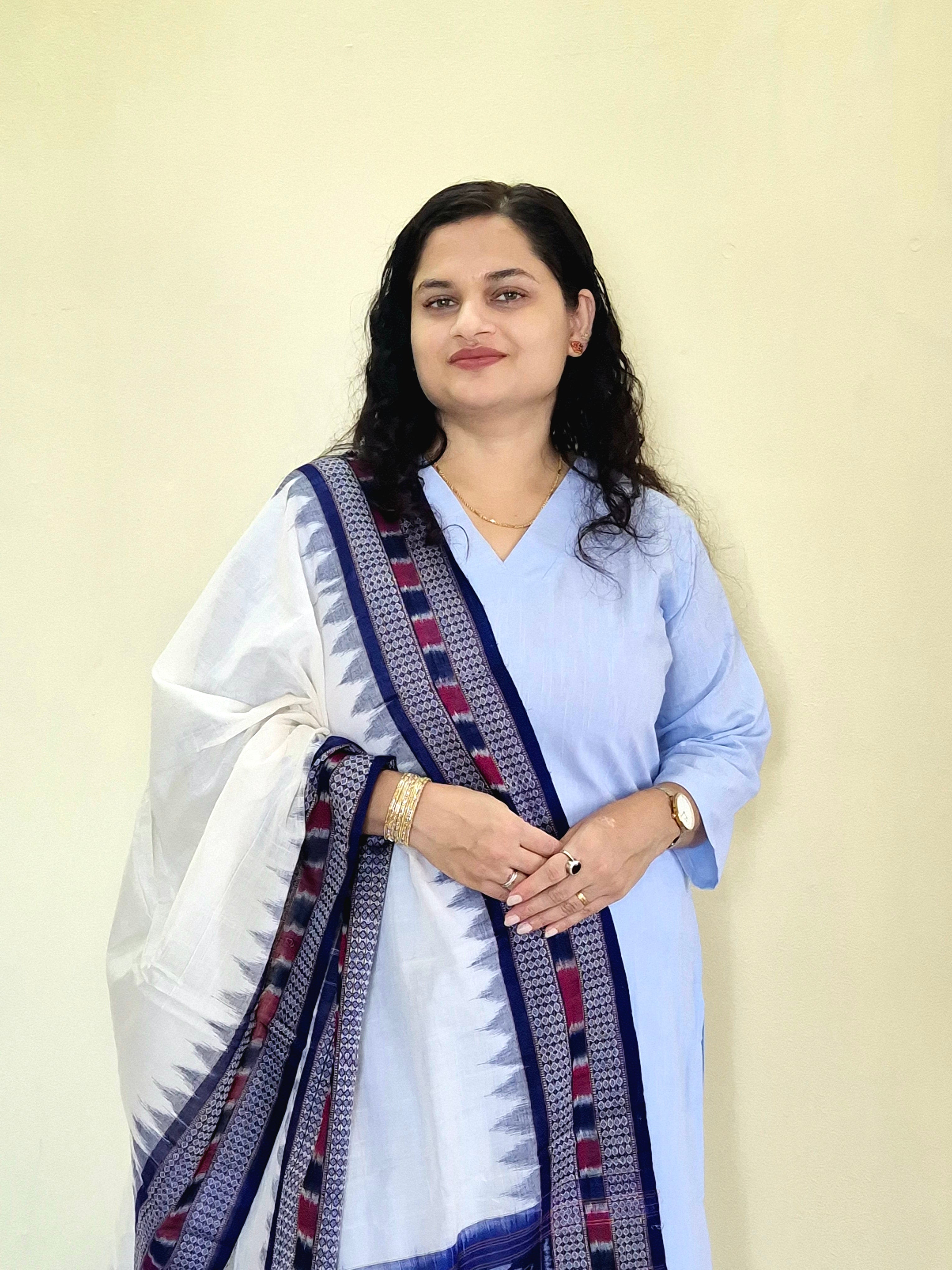 "Neelkanti" Blue Linen Co-ord Set with Sambalpuri Handloom Dupatta