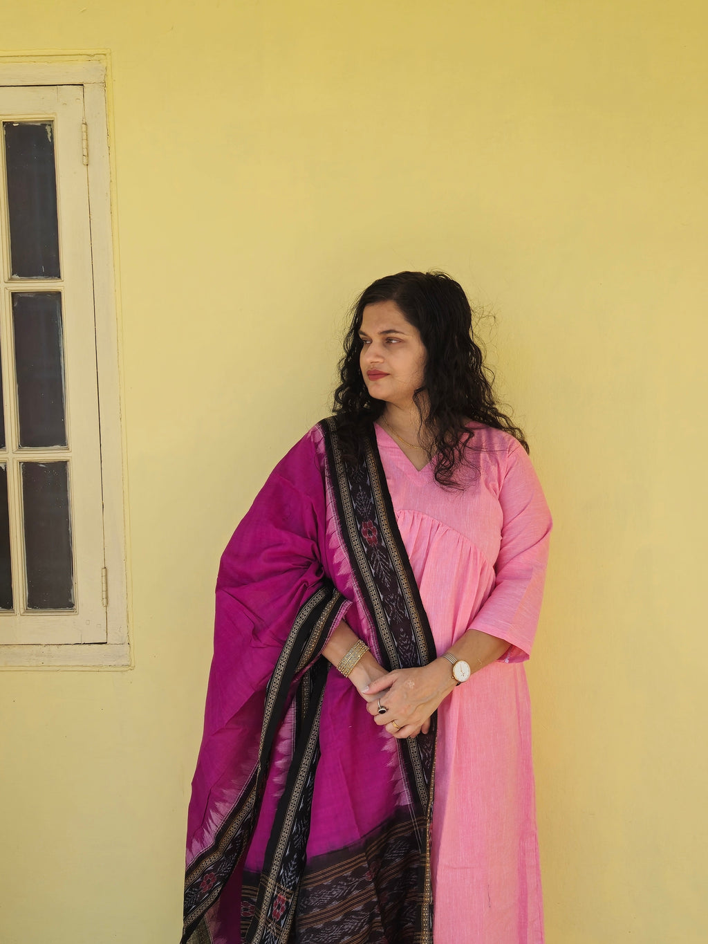 "GulabChitra" Blush pink Linen Co-ord Set