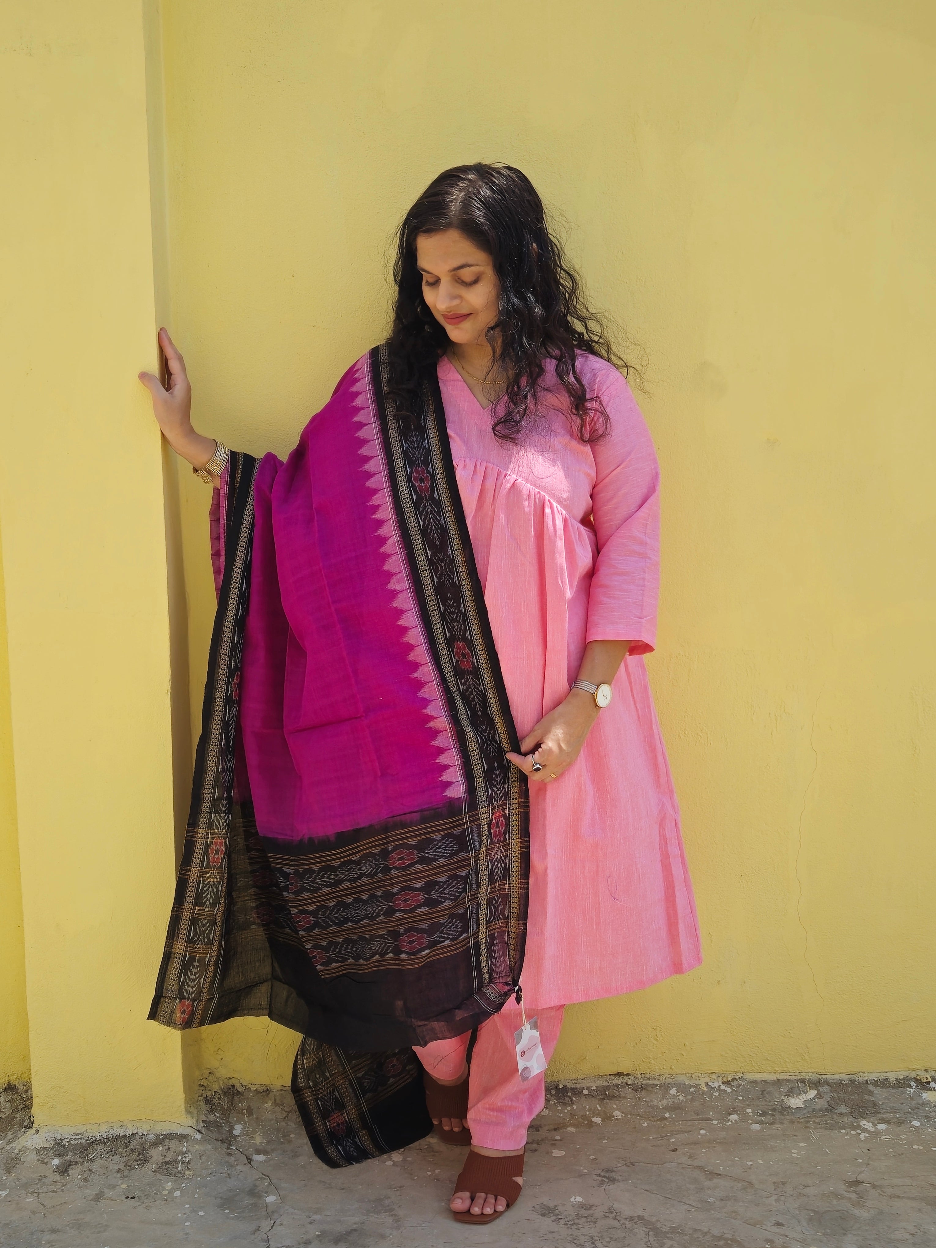 "GulabChitra" Blush pink Linen Co-ord Set