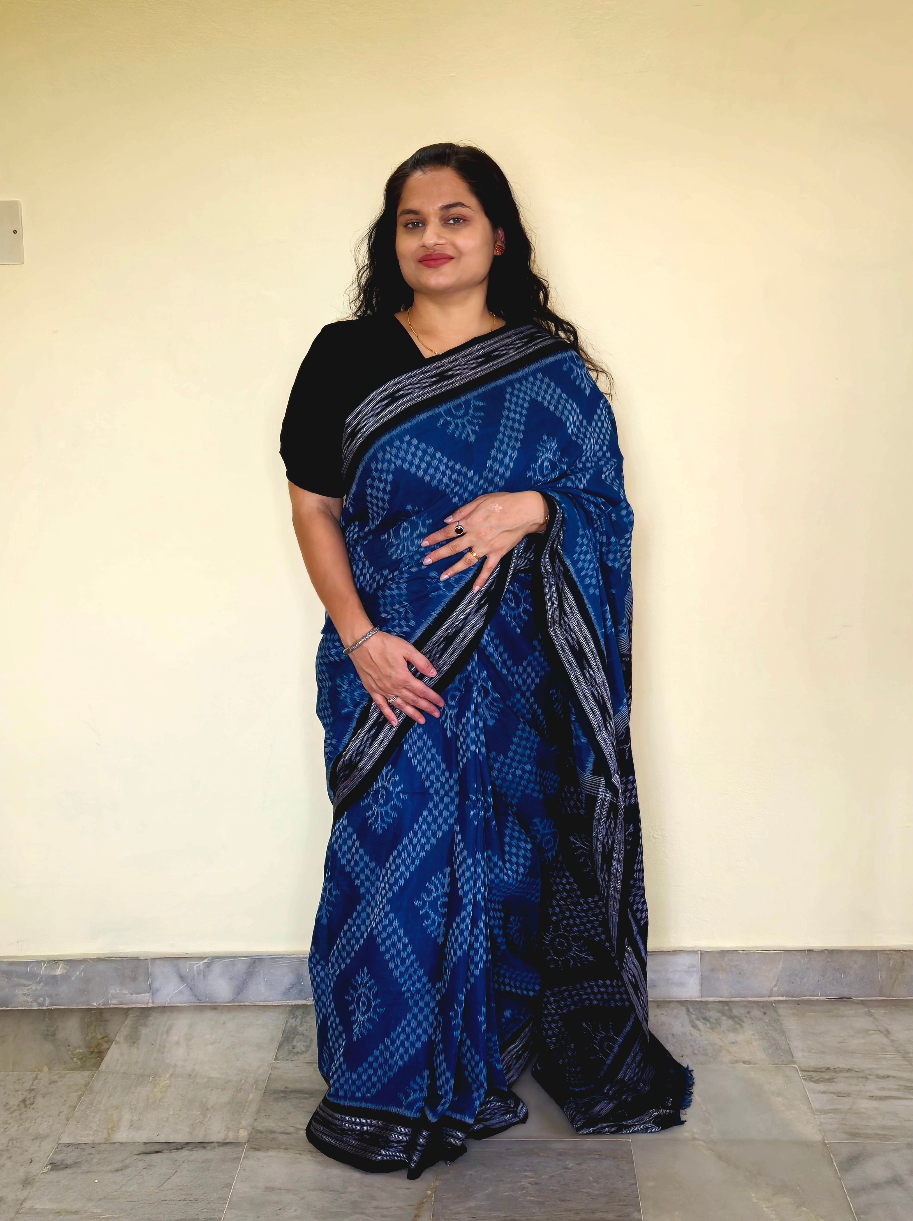 "Neelambara" Sambalpuri Cotton Saree