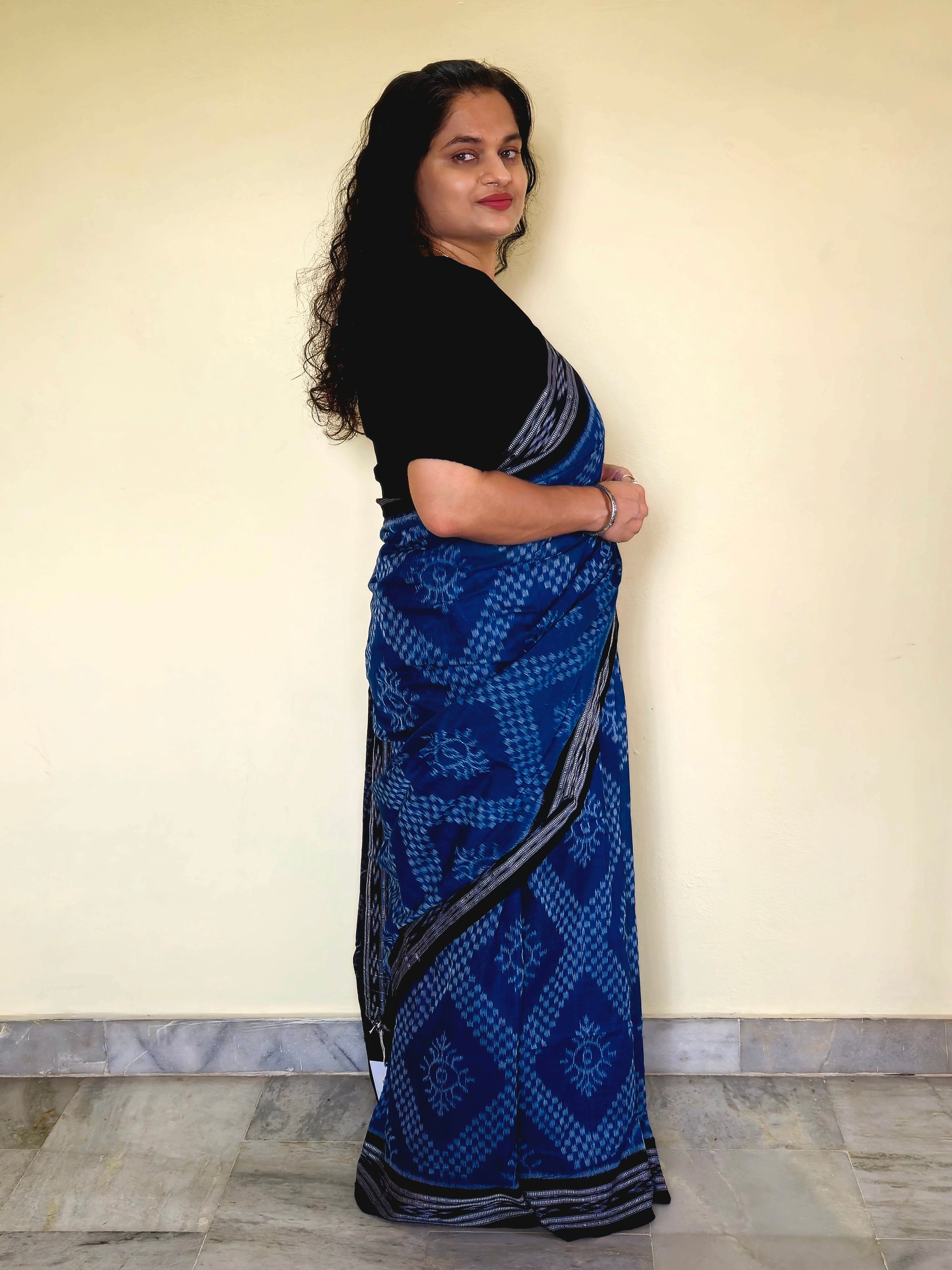 "Neelambara" Sambalpuri Cotton Saree