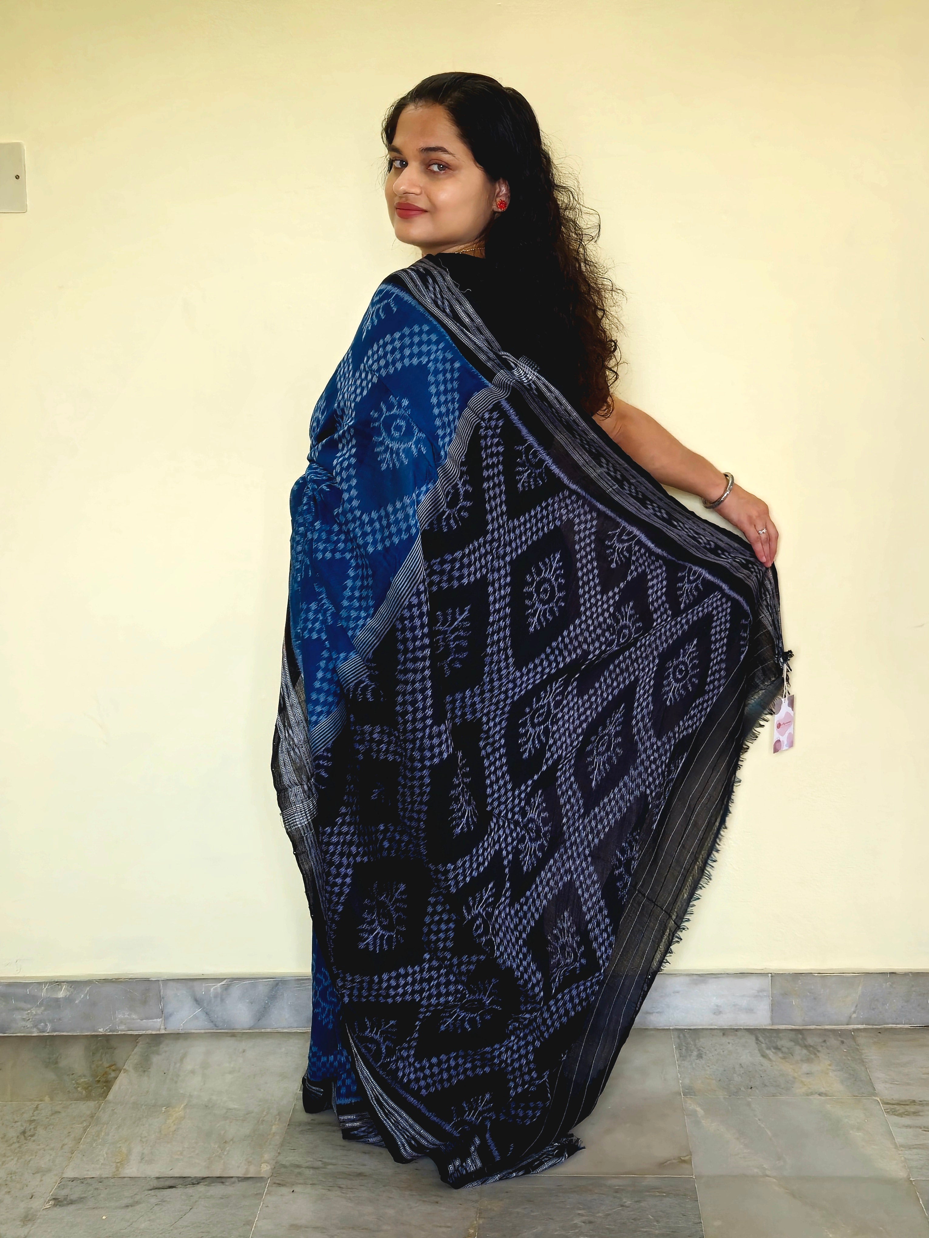 "Neelambara" Sambalpuri Cotton Saree