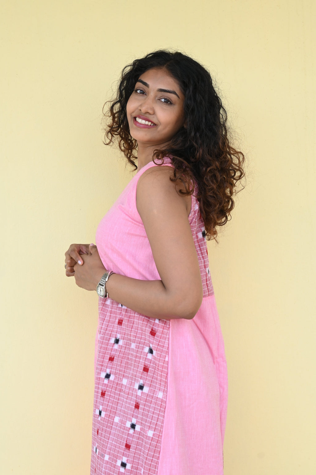 "Padma" Pink Sambalpuri Handloom Dress