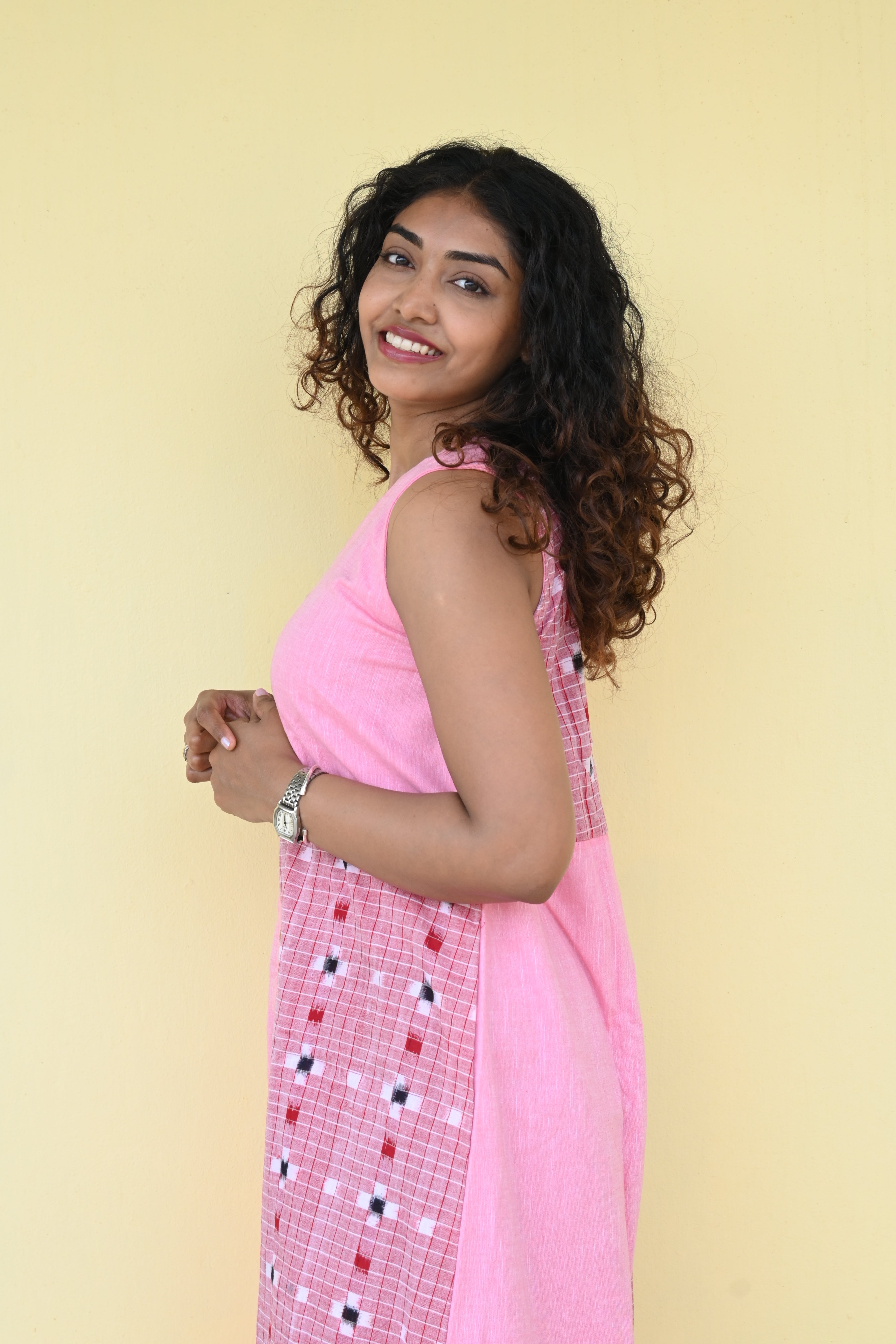 "Padma" Pink Sambalpuri Handloom Dress