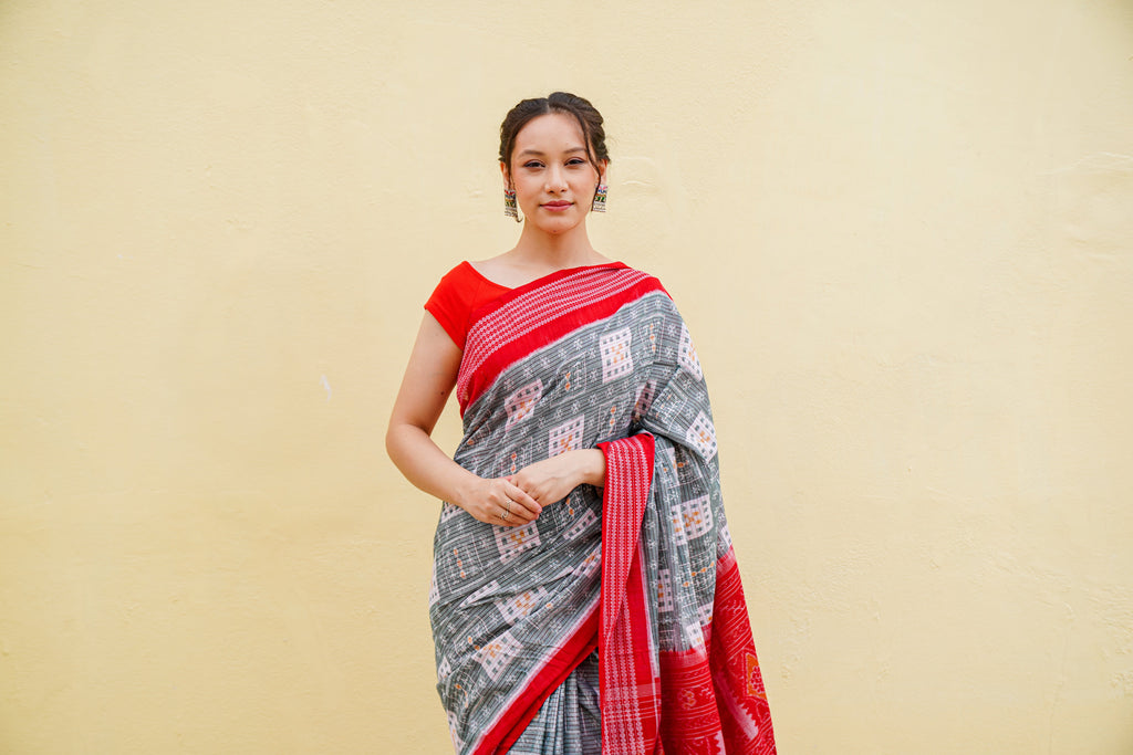 "Tamrarekha" Sambalpuri Cotton Saree