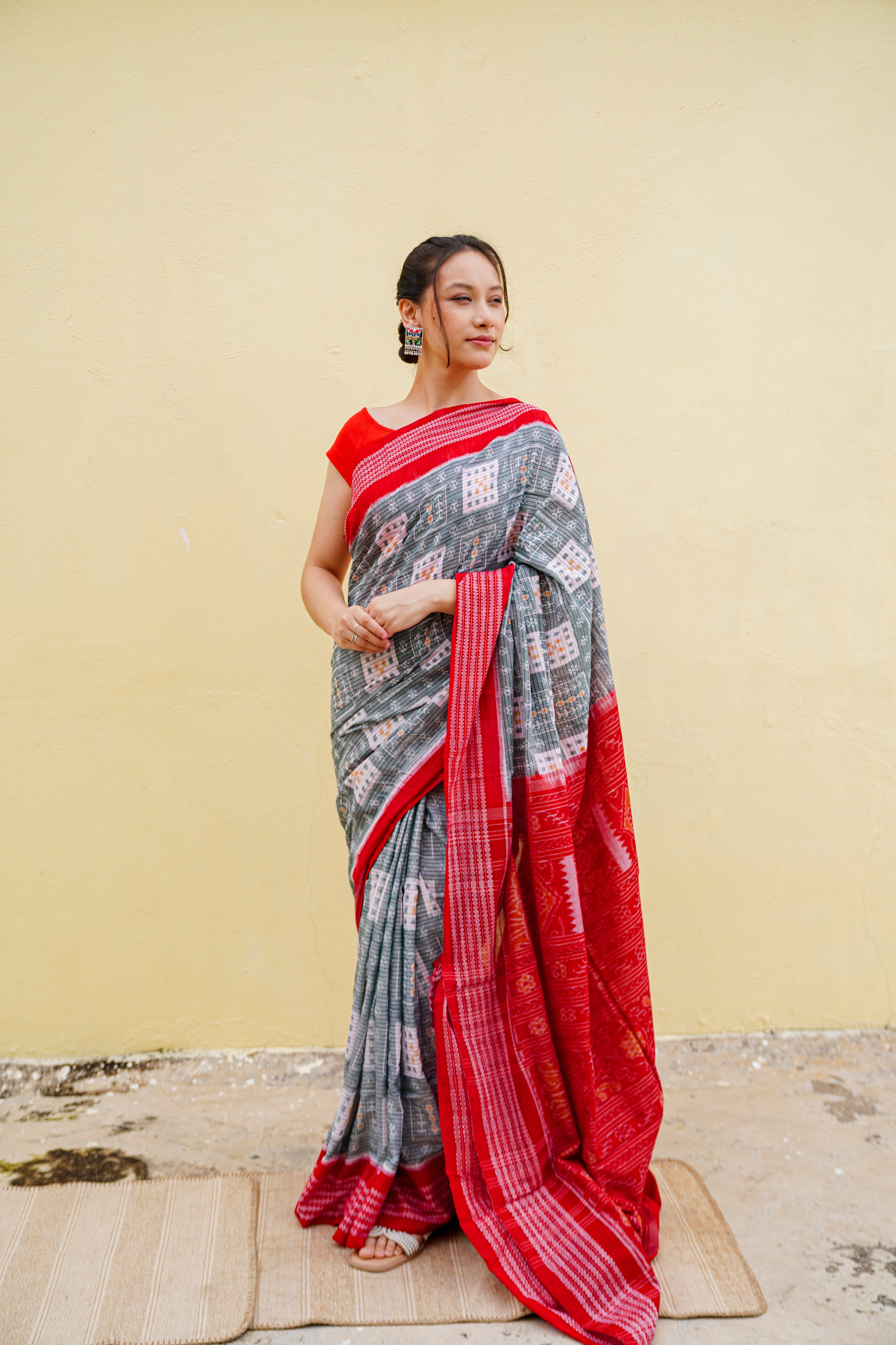 "Tamrarekha" Sambalpuri Cotton Saree