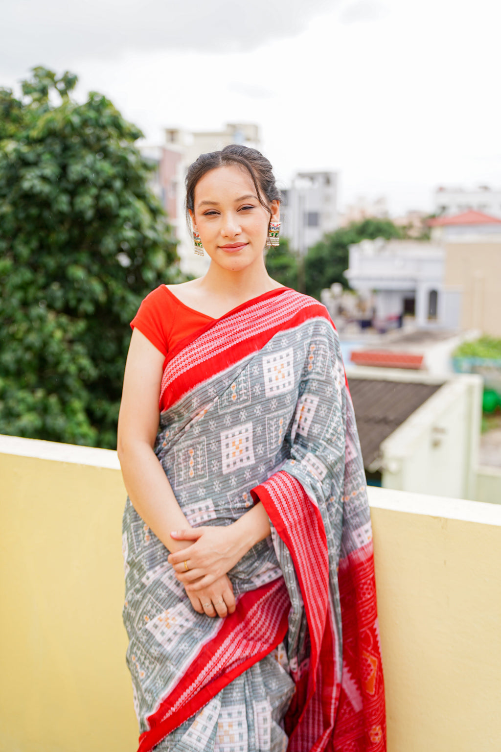 "Tamrarekha" Sambalpuri Cotton Saree
