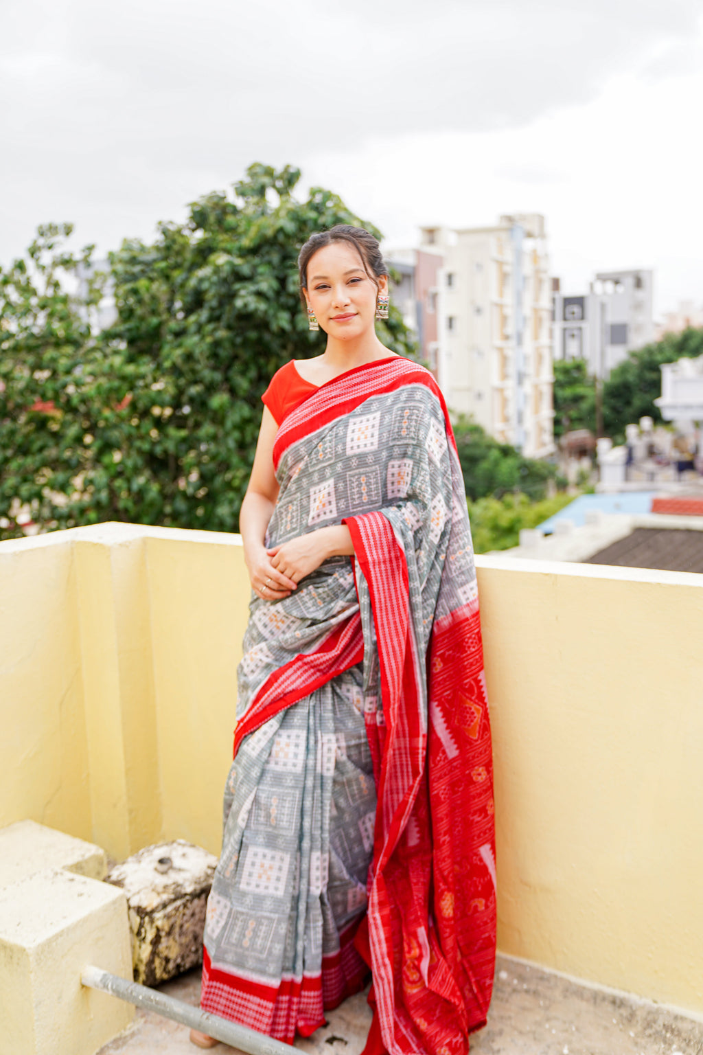 "Tamrarekha" Sambalpuri Cotton Saree