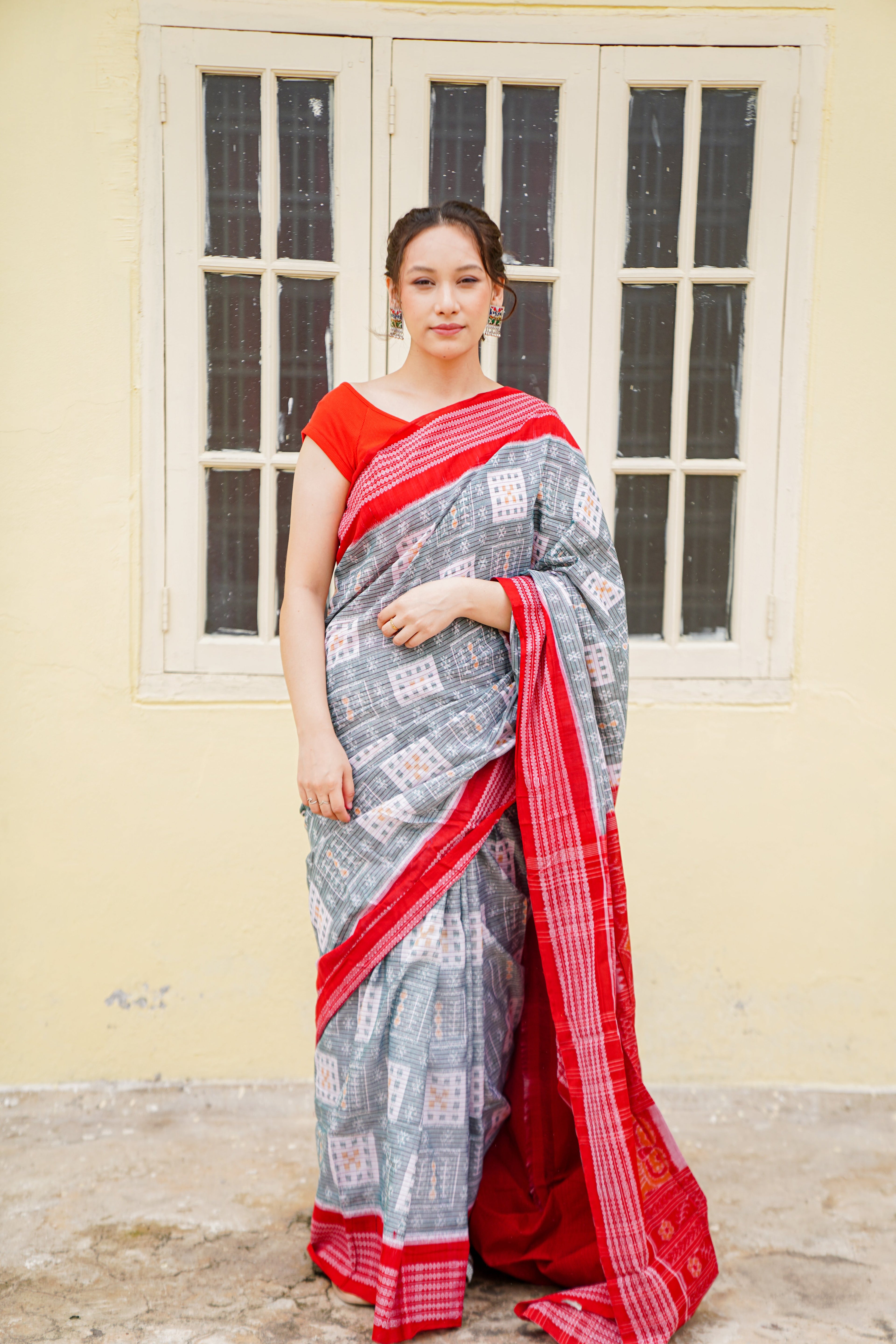 "Tamrarekha" Sambalpuri Cotton Saree